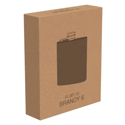 BRANDY 6, metalna pljoska, 170 ml, crna