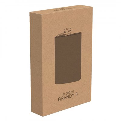 BRANDY 8, metalna pljoska, 230 ml, crna