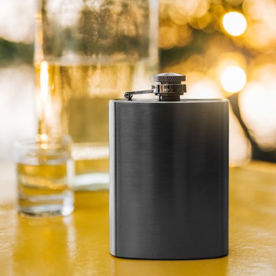 BRANDY 8, pljoska, 230 ml, srebrna