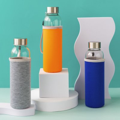 PRIMAVERA, boca za vodu sa neopren navlakom, 500 ml, pepeljasta