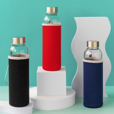 PRIMAVERA, boca za vodu sa neopren navlakom, 500 ml, plava