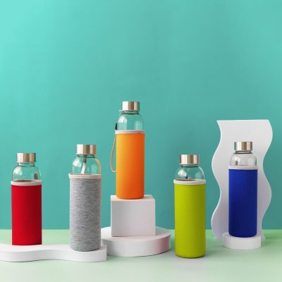PRIMAVERA, boca za vodu sa neopren navlakom, 500 ml, narandžasta