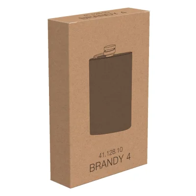 BRANDY 4, metalna pljoska, 115 ml, crna