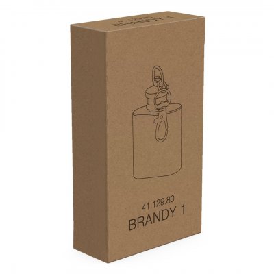 BRANDY 1, metalna pljoska, 30 ml, srebrna