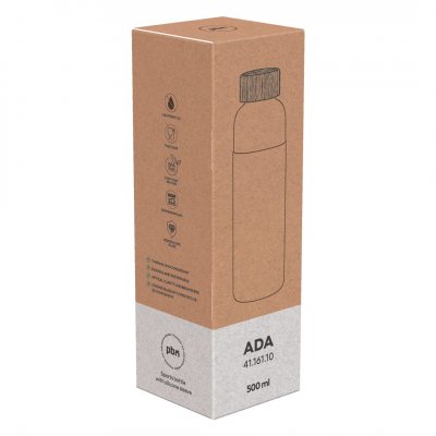 ADA, sportska boca sa silikonskom navlakom, 500 ml, crna