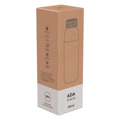 ADA, sportska boca sa silikonskom navlakom, 500 ml, crna
