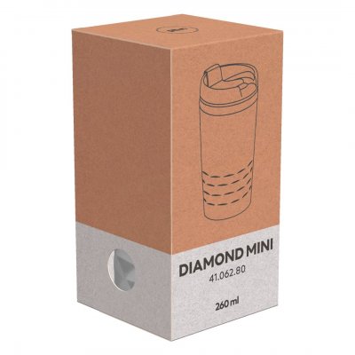 DIAMOND MINI, čaša za poneti, 260 ml, srebrna