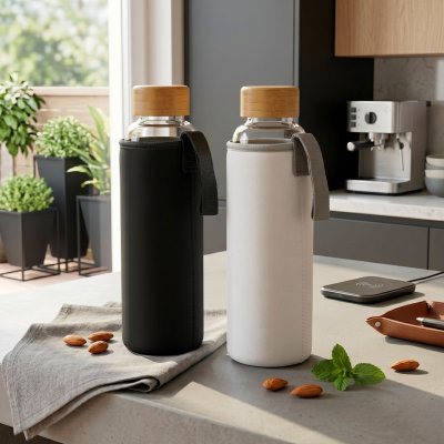 ICE, boca za vodu sa neopren navlakom, 600 ml, plava