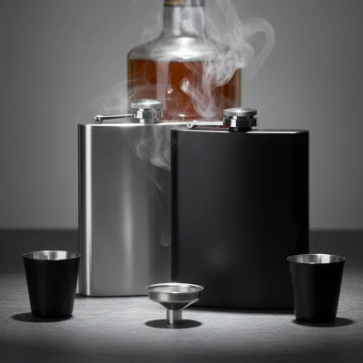 DECANT 8, set pljoska sa čašicama, 4/1, srebrni