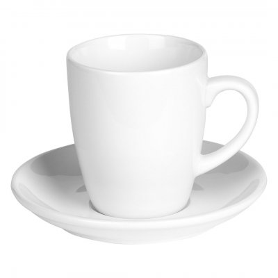 LUNGO, šolja od fine keramike i tacna za cappuccino kafu, 150 ml, bela