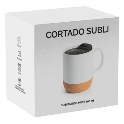 CORTADO SUBLI, keramička šolja za sublimaciju, 400 ml, bela