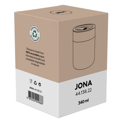 JONA, keramička šolja sa silikonskom navlakom, 340 ml, svetlo plava