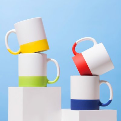 BIANCA, keramička šolja za sublimaciju, 325 ml, crna