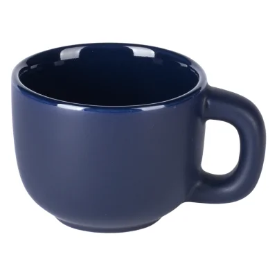 TOTEM MINI, set od dve keramičke šolje za espresso sa tacnama, 2 x 85 ml, plavi