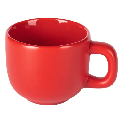 TOTEM MINI, set od dve keramičke šolje za espresso sa tacnama, 2 x 85 ml, crveni