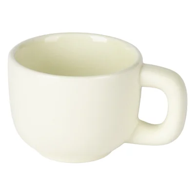 TOTEM MINI, set od dve keramičke šolje za espresso sa tacnama, 2 x 85 ml, bež