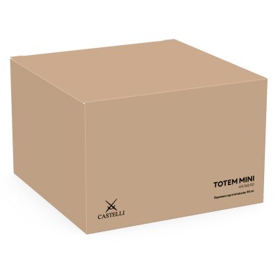 TOTEM MINI, set od dve keramičke šolje za espresso sa tacnama, 2 x 85 ml, bela