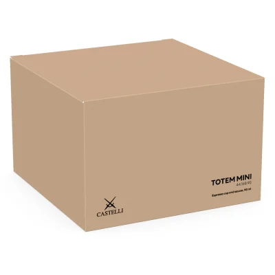 TOTEM MINI, set od dve keramičke šolje za espresso sa tacnama, 2 x 85 ml, beli