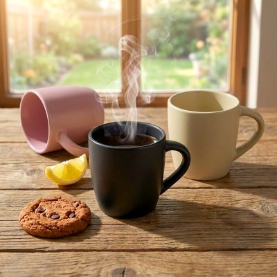 LUNA MINI, keramička šolja, 220 ml, crna