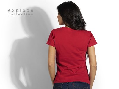 VIOLA, ženska pamučna majica sa v-izrezom, crvena