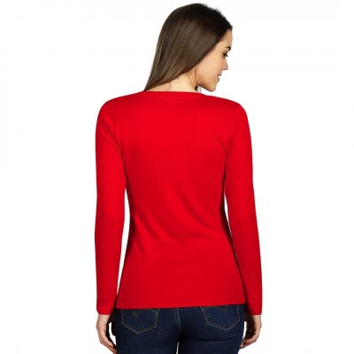 MISS, ženska pamučna majica dugih rukava, crvena