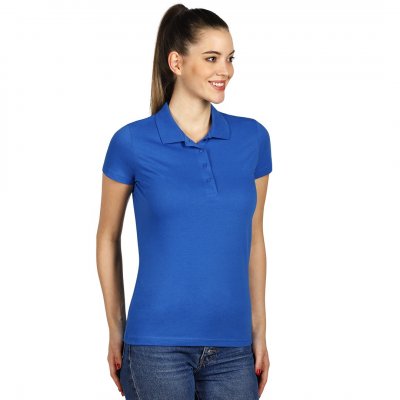 UNA, ženska pamučna polo majica, rojal plava