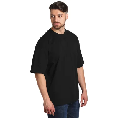 BIG T, široka majica od organskog pamuka, 220 g/m2, crna