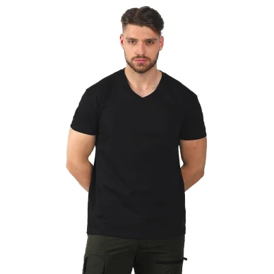 TARGET V MEN, pamučna majica, v izrez, 160 g/m2, crna