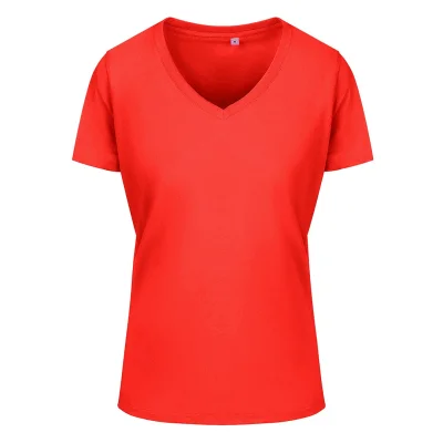 TARGET V LADY, ženska pamučna majica, v-izrez, 160 g/m2, crvena