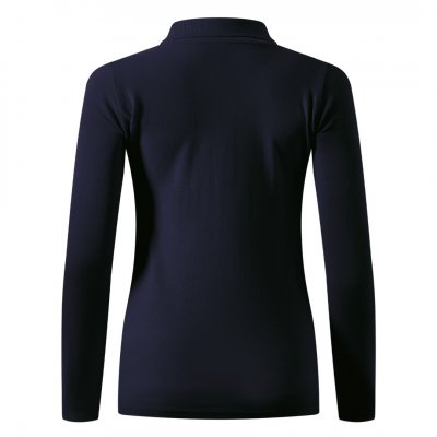 LINDA, ženska pamučna polo majica dugih rukava, 200 g/m2, plava