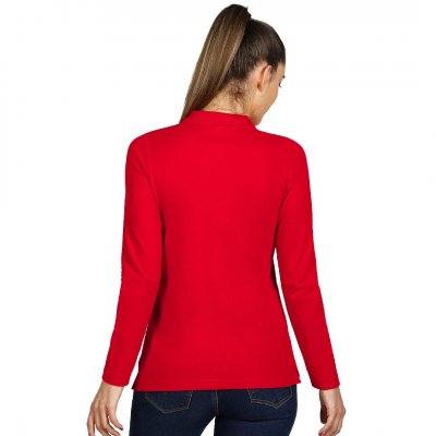 LINDA, ženska pamučna polo majica dugih rukava, crvena