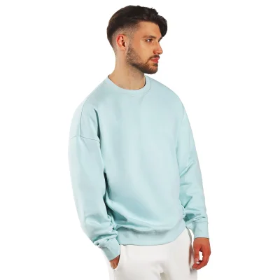 BIG, unisex široka dukserica od organskog pamuka, 300 g/m2, svetlo plava