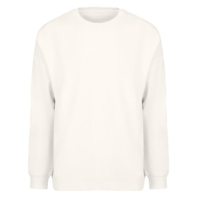 BIG, unisex široka dukserica od organskog pamuka, 300 g/m2, krem-bela