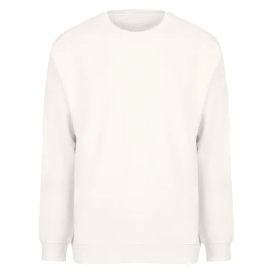BIG, unisex široka dukserica od organskog pamuka, 300 g/m2, krem-bela
