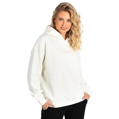 BIG HOODY, široka dukserica sa kapuljačom od organskog pamuka, 300 g/m2, krem-bela