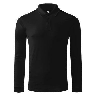 AZZURRO II LSL, pamučna polo majica dugih rukava, 180 g/m2, crna