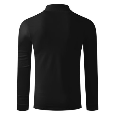 AZZURRO II LSL, pamučna polo majica dugih rukava, 180 g/m2, crna