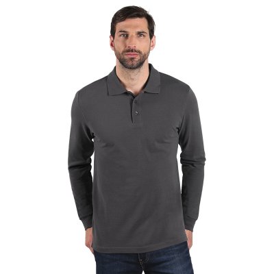 AZZURRO II LSL, pamučna polo majica dugih rukava, 180 g/m2, tamno siva