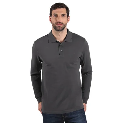 AZZURRO II LSL, pamučna polo majica dugih rukava, 180 g/m2, tamno siva