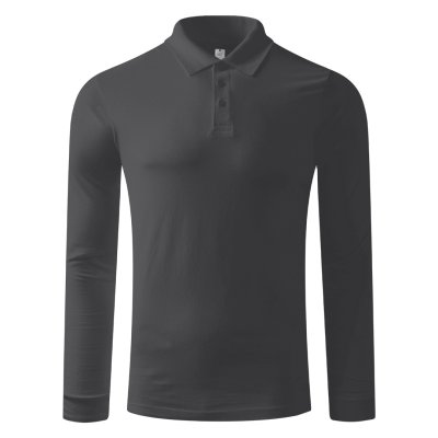 AZZURRO II LSL, pamučna polo majica dugih rukava, 180 g/m2, tamno siva
