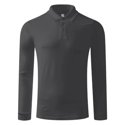 AZZURRO II LSL, pamučna polo majica dugih rukava, 180 g/m2, tamno siva
