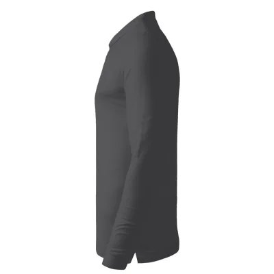 AZZURRO II LSL, pamučna polo majica dugih rukava, 180 g/m2, tamno siva