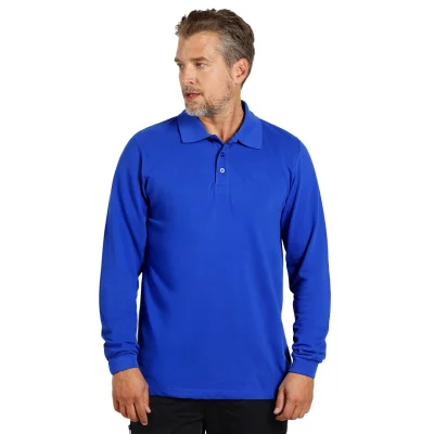 AZZURRO II LSL, pamučna polo majica dugih rukava, 180 g/m2, rojal plava