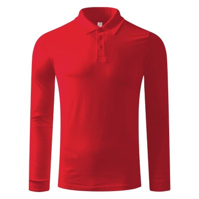 AZZURRO II LSL, pamučna polo majica dugih rukava, 180 g/m2, crvena