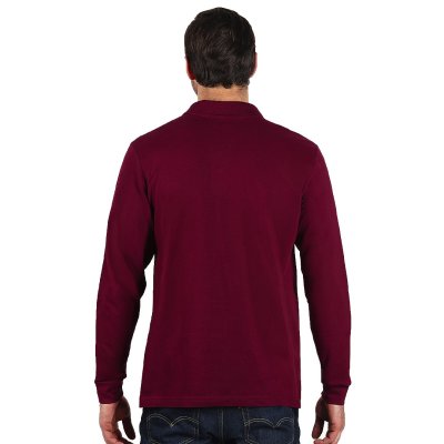 AZZURRO II LSL, pamučna polo majica dugih rukava, 180 g/m2, bordo