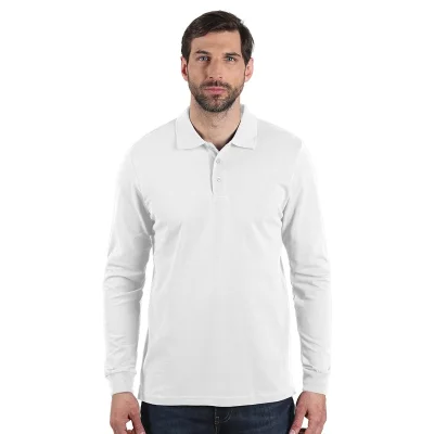 AZZURRO II LSL, pamučna polo majica dugih rukava, 180 g/m2, bela