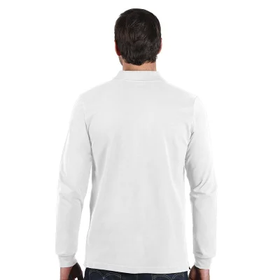 AZZURRO II LSL, pamučna polo majica dugih rukava, 180 g/m2, bela