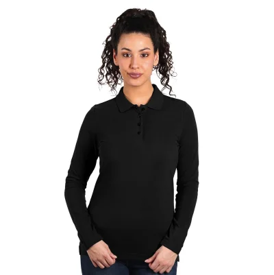 SUNNY LSL, ženska pamučna polo majica dugih rukava, 180 g/m2, crna