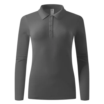 SUNNY LSL, ženska pamučna polo majica dugih rukava, 180 g/m2, tamno siva