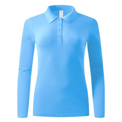 SUNNY LSL, ženska pamučna polo majica dugih rukava, 180 g/m2, svetlo plava